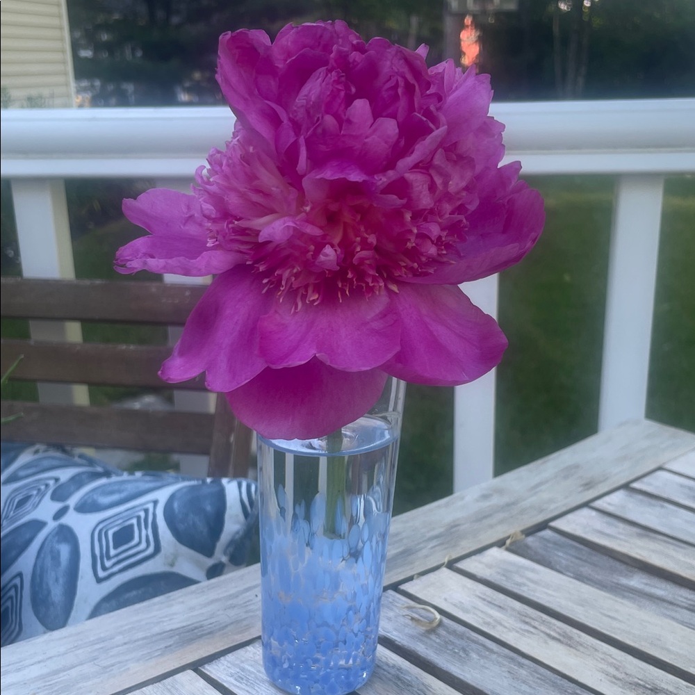 Dansk vintage gorgeous Speckled Glass Bud Vase in Lavender Blue